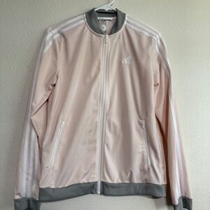 Adidas Essentials‎ 3-Stripes Tracksuit Jacket Women's Small Pink Full Zip Sports